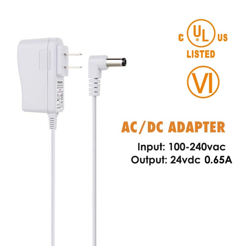 PLUSPOE 24V 0.5A 0.65A AC DC Switching Power Supply Adapter for 100ml 200ml 300ml 400ml 500mL Essential Oil Diffusers and Aroma Diffuser Humidifier EK1858, 6 Ft Long Power Cord UL Listed White - Image 2